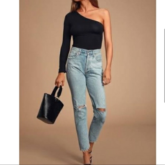 stylekeepers Tops - StyleKeepers One Shoulder Long Sleeve Black Top S